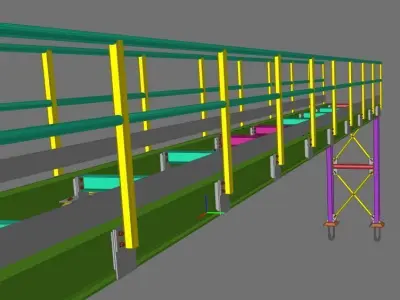 Steel Bridge Structure OBJ IFC 3D Model 3D model