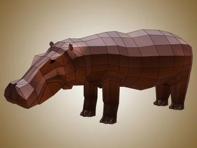 Hippo Low-poly 3D model purchase