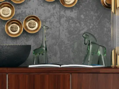 Decorative set Golden panel 3D model