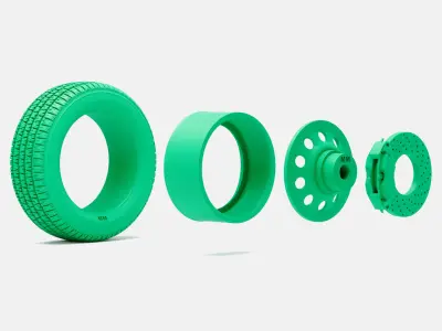 15x7 Gold Nugget Wheel BFGoodrich Radial TA Tire 3D print model