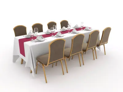 Banquet Table and Chair 83 3D model
