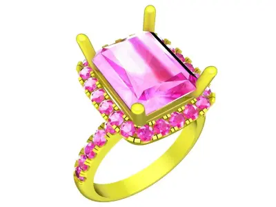 7310 luxury korean style diamond engagament ring 3D print model