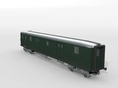 Old Swiss baggage railcar 3D model