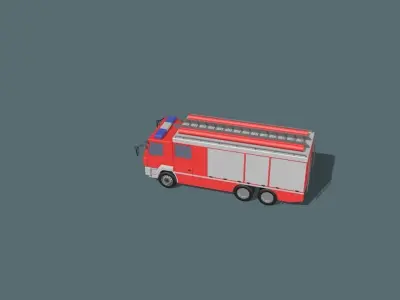 fire truck  Low-poly 3D model