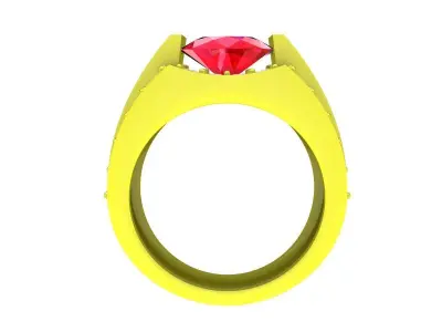 Luxury Gemstone and Diamond Men Ring 3D Model 4925 3D print model