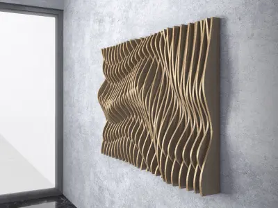 Parametric Wavy Wooden Wall Decor - 23 - CNC files for cutting 3D model
