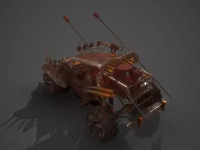 Apocalyptic Buggy Modular Pack Low-poly 3D model