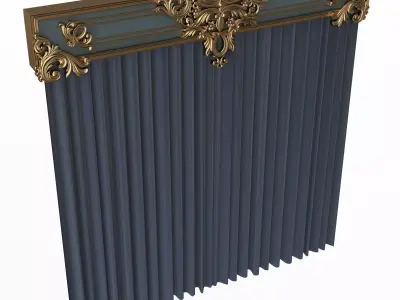 Cornice Classic Curtain 018 Low-poly 3D model
