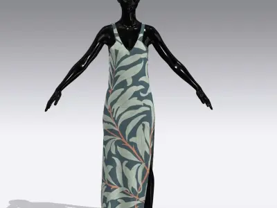 Woman Cloth Dress Low-poly 3D model