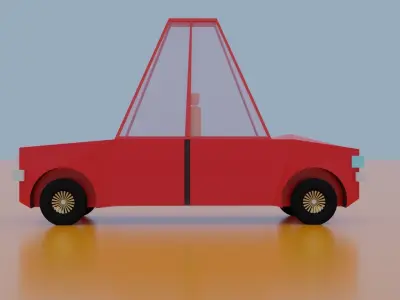 Red Car Free low-poly 3D model purchase