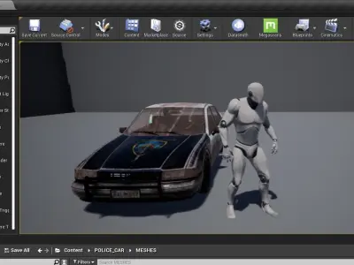Game Ready Police Car Free low-poly 3D model