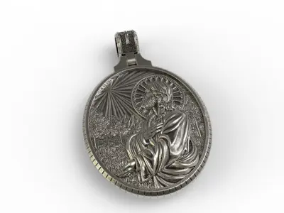 Jesus Christ Pendant 3D print-2 3D print model