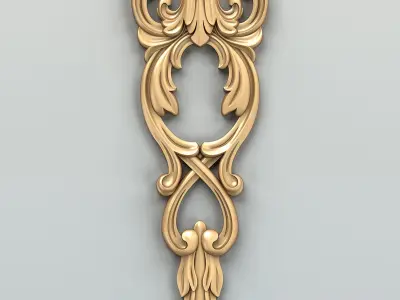 Carved decor vertical 017 3D model