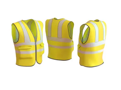 Realistic Worker Vest 006 Low-poly 3D model