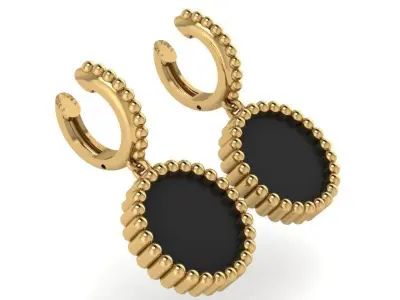 Circle Milgrain Earring 2801 3D print model