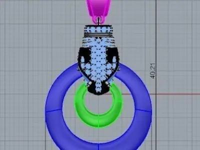 Pendant with puma head 3D print model