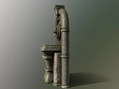 Ancient Wall Fountain Low-poly 3D model