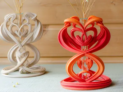 Flame Embrace Vase 3D Printable Sculptural Vessel 3D print model