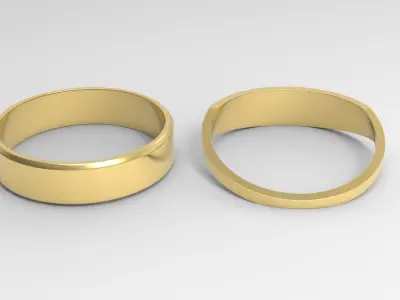 Love Couple Ring Gold 3D print model