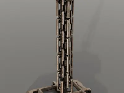 Two detailed game ready dwarven candlesticks Low-poly 3D model