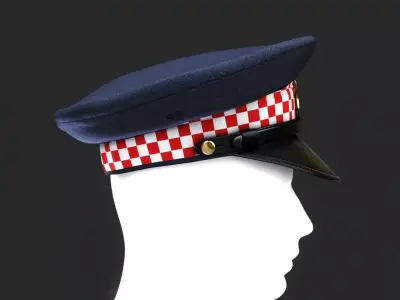 Police Flat Cap 3D Model for GTA  FIVEM UE  and Accessories Low-poly 3D model