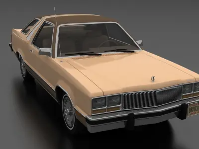 Fairmont Futura 1978 and 5 Exterior Custom Parts Low-poly 3D model