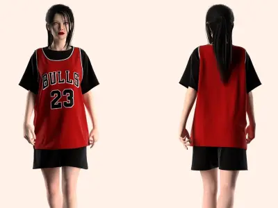 Basketball Outfit Marvelous Designer 3D model