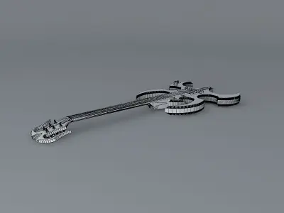 All riveted aluminum guitar Free 3D model