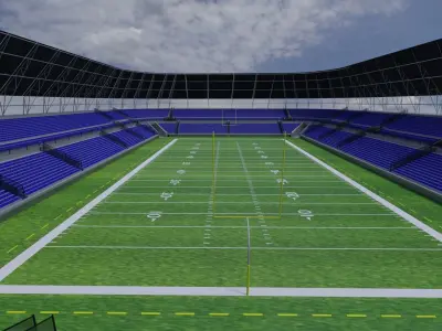 American Football Stadium Low-poly 3D model buy