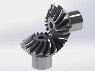 Spiral Bevel Gear Pack- Ratio 1 2 3 4  3D print model