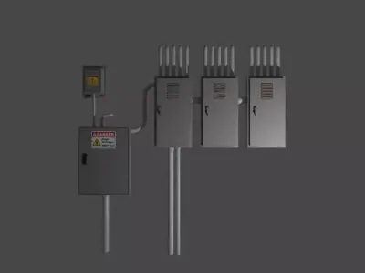 rusty decaying electrical box Low-poly 3D model