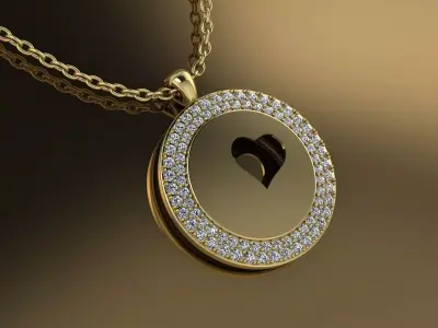 Heart pendant  3D print model