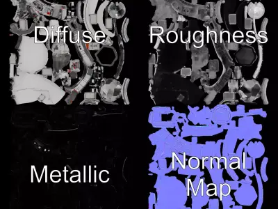 Advanced Satellite Module model pack Low-poly 3D model