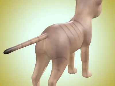 Cartoon Stylized Cat Low-poly 3D model