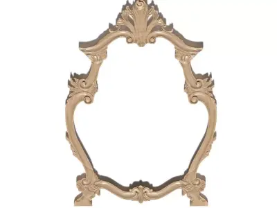Frame-025 gold ornate frame 3D model
