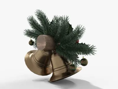 Garland Bell Christmas Decorations Low-poly 3D model