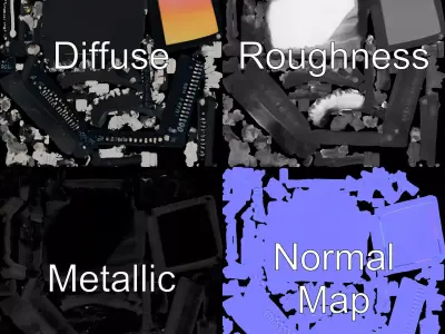 Sleek Microchip model pack Low-poly 3D model