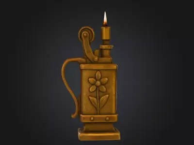Vintage Floral Lighter Low-poly 3D model