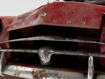 car ruined damaged m407 rusty vintage iv7 Low-poly 3D model