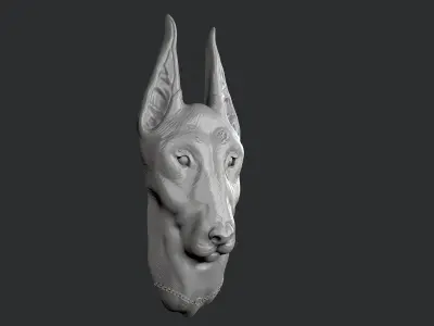 3d STL models for CNC router Dog doberman 3D print model