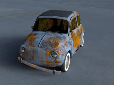 Fiat 500 Nuova 1957 rusty HDRI 3D model