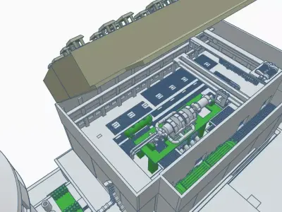 AP1000 Nuclear power plant 3D print model