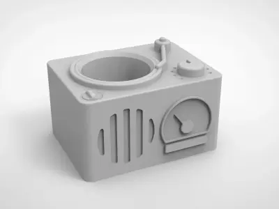 vinyl record player pattern vase 3D print model