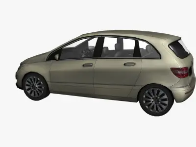 Low Poly Champagne Car Low-poly 3D model
