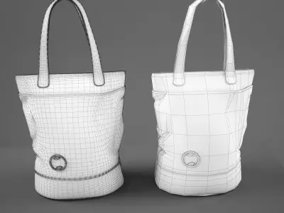 bag2 two tote bags 3D model