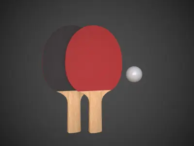 Table Tennis Set Low-poly 3D model