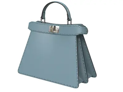 Fendi Peekaboo Bag Blue Low-poly 3D model