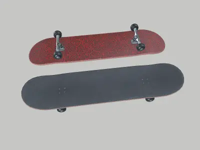 Skateboard Game Ready PBR Model Low-poly 3D model