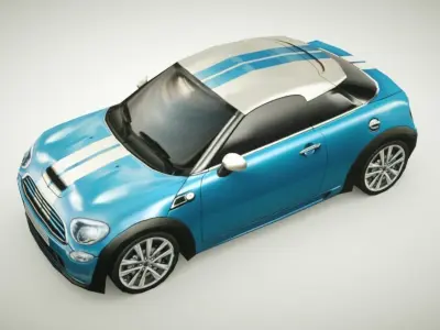 Generic Small City car v3 Low-poly 3D model