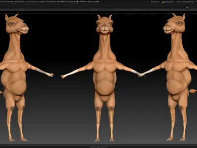 ZBrush Camel Character Base Mesh 3D model